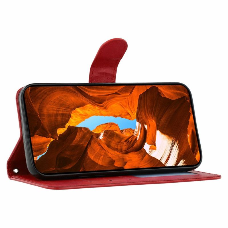 Etui Folio Oppo Reno 14 5g Efekt Skóry Z Paskiem