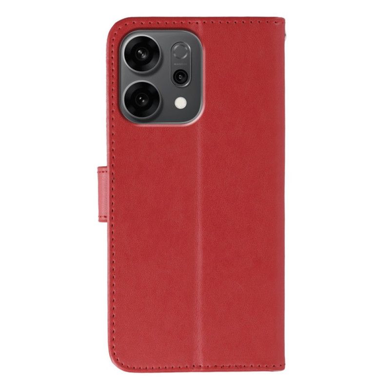 Etui Folio Oppo Reno 14 5g Efekt Skóry Z Paskiem