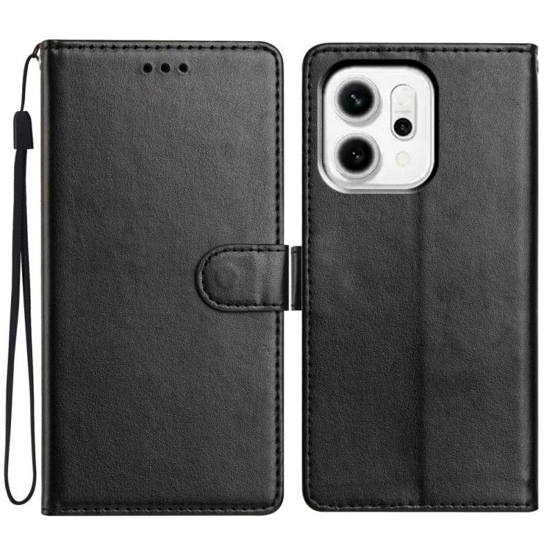 Etui Folio Oppo Reno 14 5g Gładka Skóra Syntetyczna