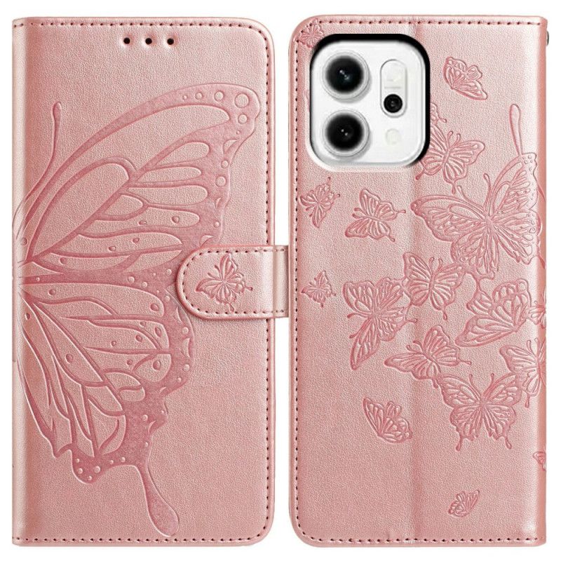 Etui Folio Oppo Reno 14 5g Grawerowany Motyl Etui Ochronne