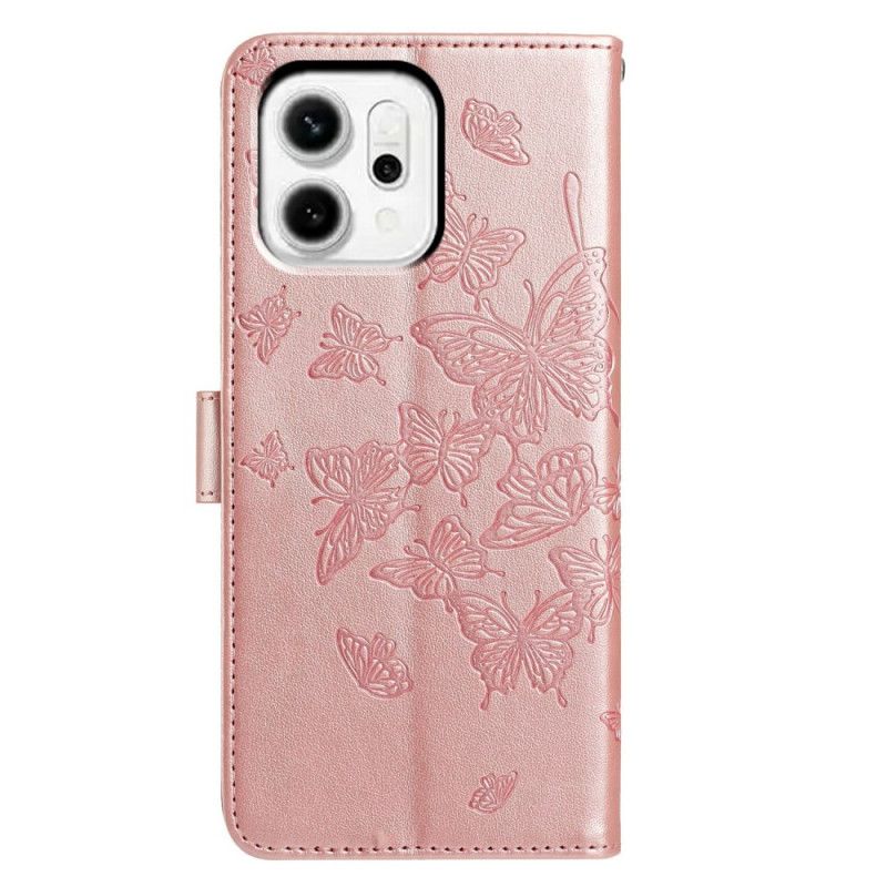 Etui Folio Oppo Reno 14 5g Grawerowany Motyl Etui Ochronne