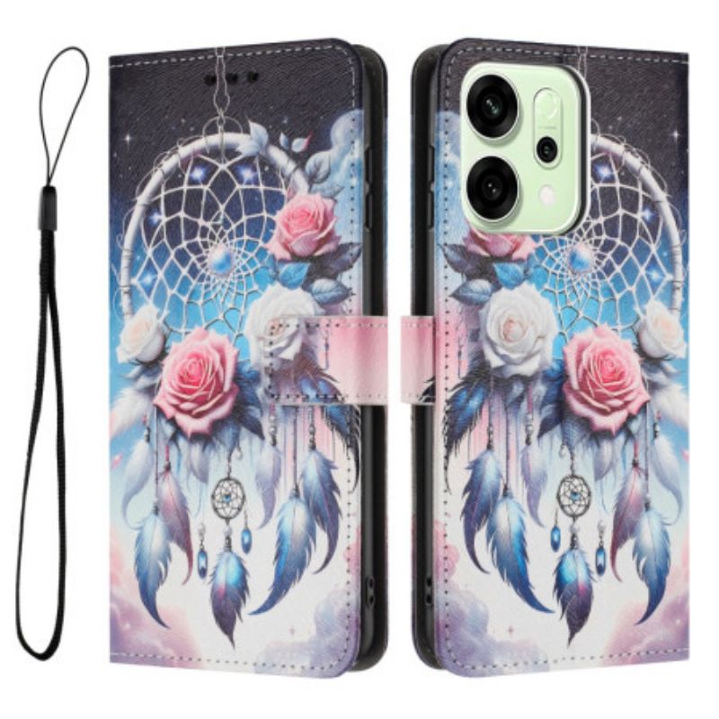 Etui Folio Oppo Reno 14 5g Kwiatowy Łapacz Snów
