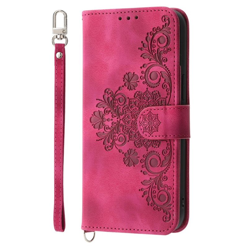 Etui Folio Oppo Reno 14 5g Kwiatowy Wzór I Paski Etui Ochronne