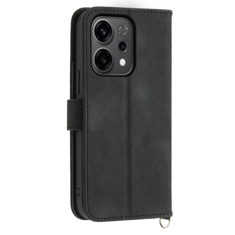 Etui Folio Oppo Reno 14 5g Kwiatowy Wzór I Paski Etui Ochronne