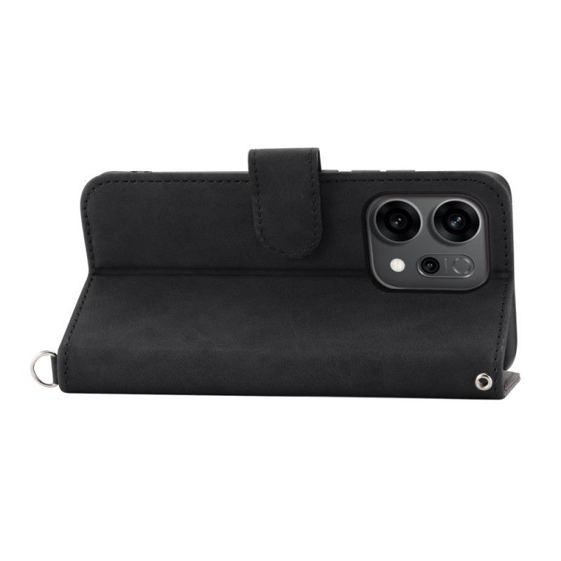 Etui Folio Oppo Reno 14 5g Kwiatowy Wzór I Paski Etui Ochronne