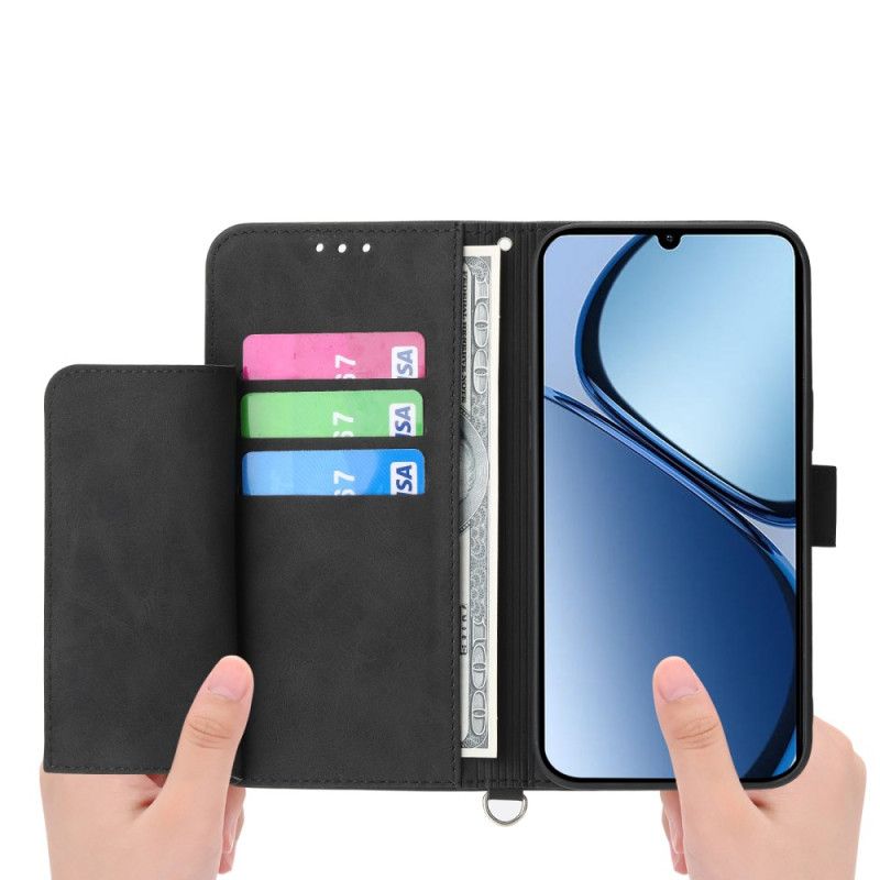 Etui Folio Oppo Reno 14 5g Kwiatowy Wzór I Paski Etui Ochronne