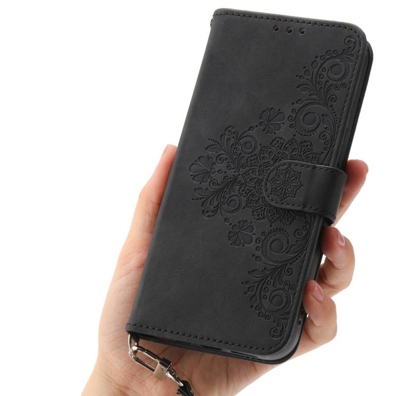 Etui Folio Oppo Reno 14 5g Kwiatowy Wzór I Paski Etui Ochronne