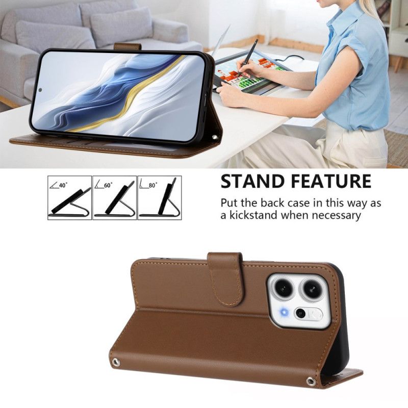 Etui Folio Oppo Reno 14 5g Monochromatyczny Etui Ochronne