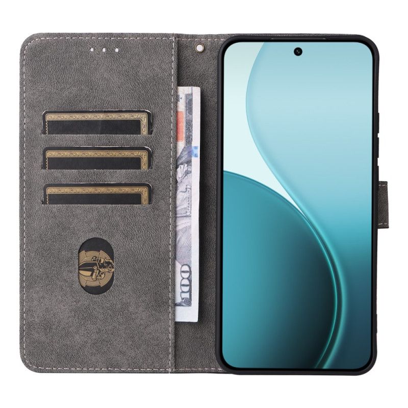 Etui Folio Oppo Reno 14 5g Ochrona Rfid Efekt Zamszu