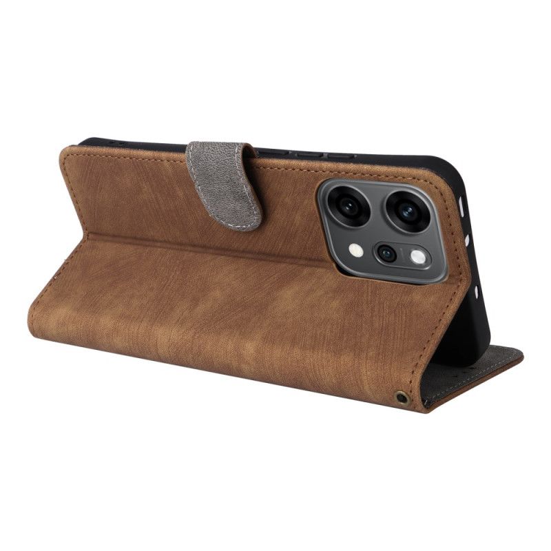 Etui Folio Oppo Reno 14 5g Ochrona Rfid Efekt Zamszu