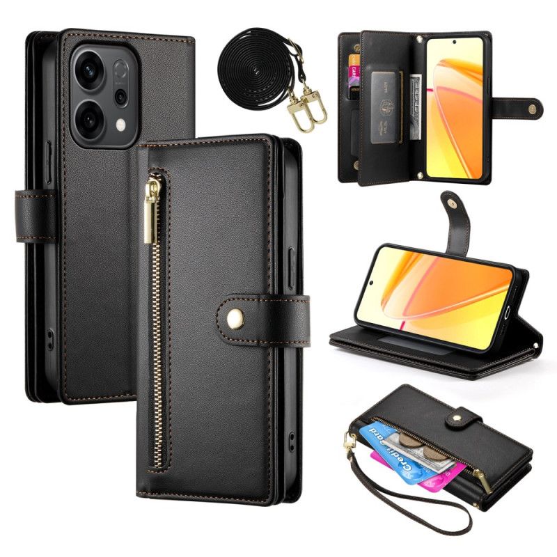 Etui Folio Oppo Reno 14 5g Saszetka Zapinana Na Zamek I Paski Etui Ochronne