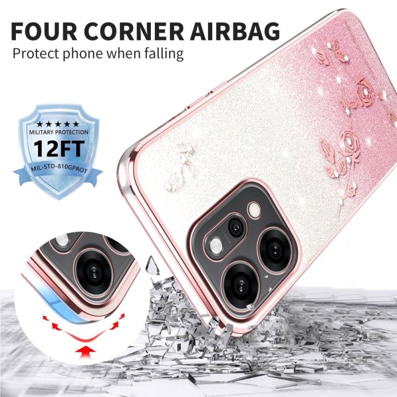 Etui Oppo Reno 14 5g Kwiaty I Cyrkonie