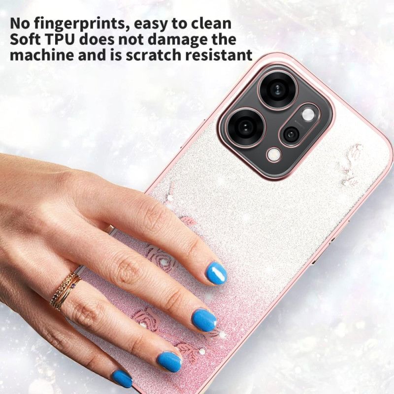 Etui Oppo Reno 14 5g Kwiaty I Cyrkonie