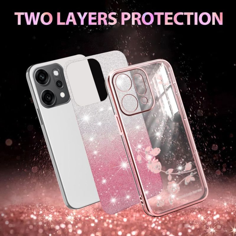 Etui Oppo Reno 14 5g Kwiaty I Cyrkonie