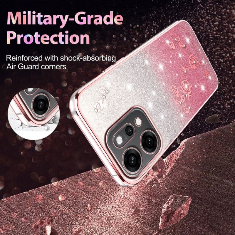 Etui Oppo Reno 14 5g Kwiaty I Cyrkonie