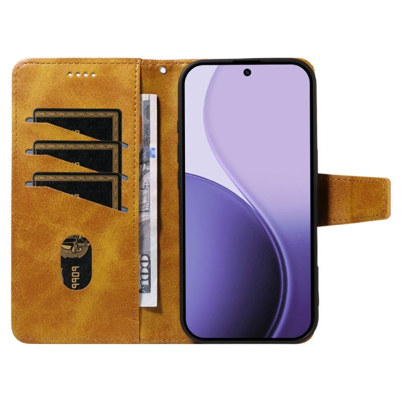 Skórzany Futerał Oppo Reno 14 5g Etui Na Telefon Diamentowa Obwódka