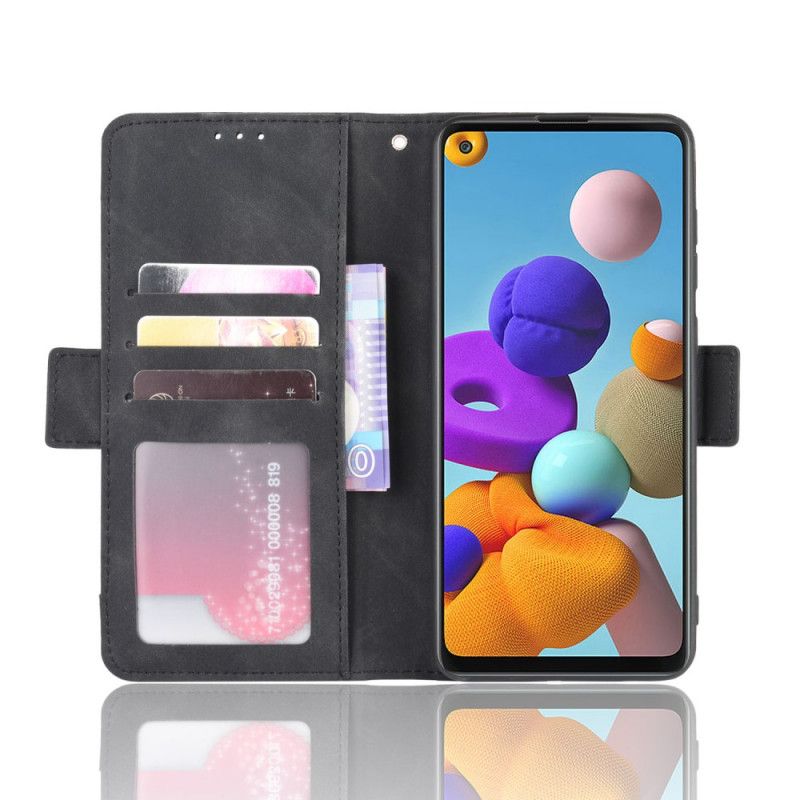 Etui Folio Samsung Galaxy A21s Czerwony Czarny Karta Wielokrotna Pierwszej Klasy Etui Ochronne