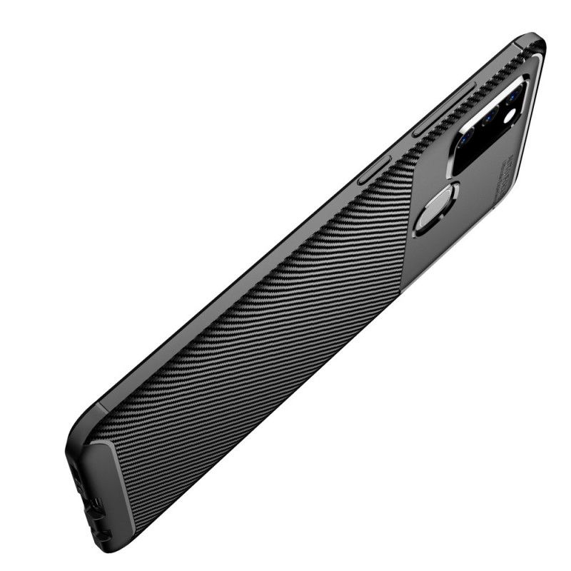 Etui Samsung Galaxy A21s Granatowy Czarny Elastyczne Włókno Węglowe Etui Ochronne