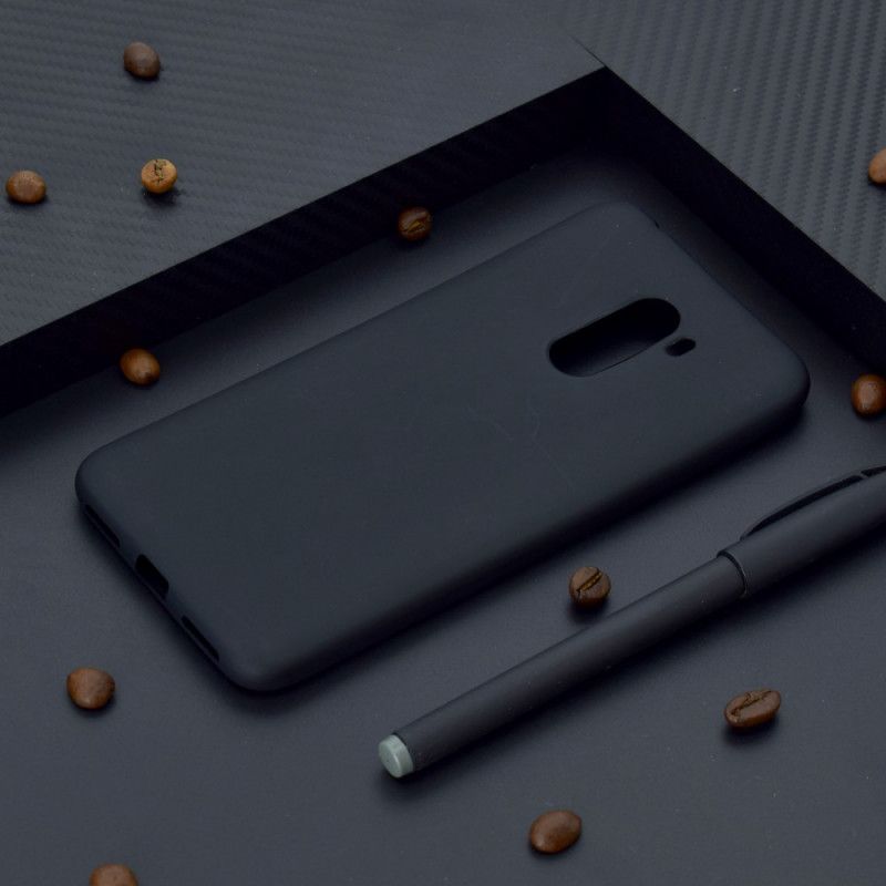 Etui Xiaomi Pocophone F1 Biały Czarny Miękki Matowy Silikon
