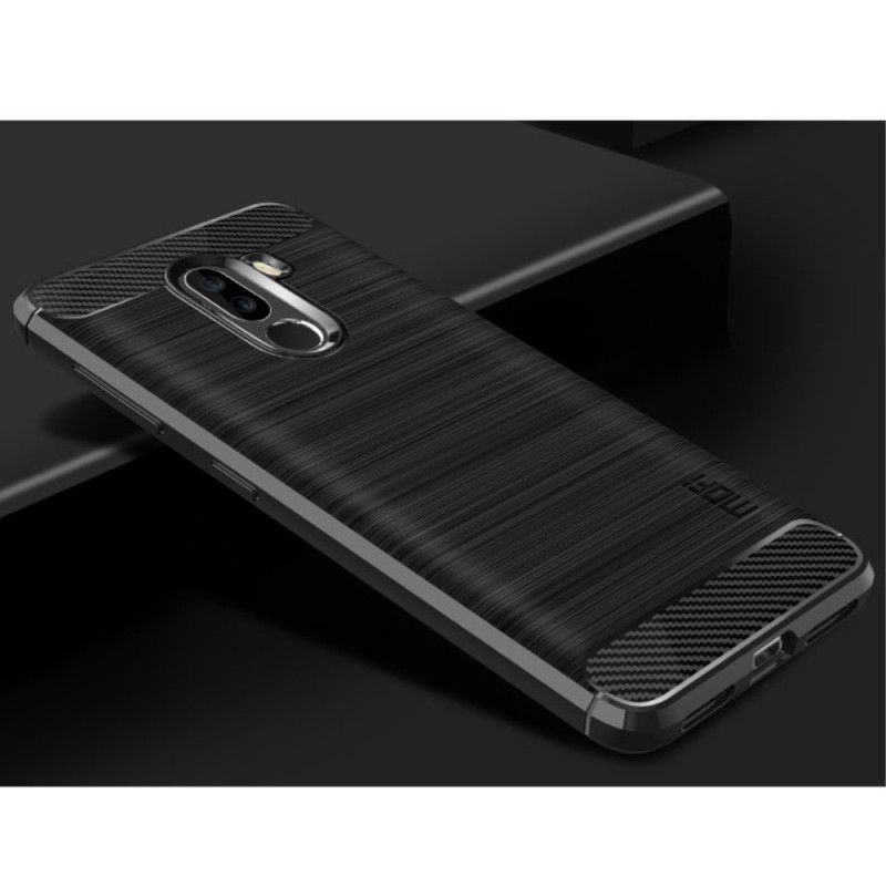 Etui Xiaomi Pocophone F1 Szary Czarny Mofi Szczotkowane Włókno Węglowe