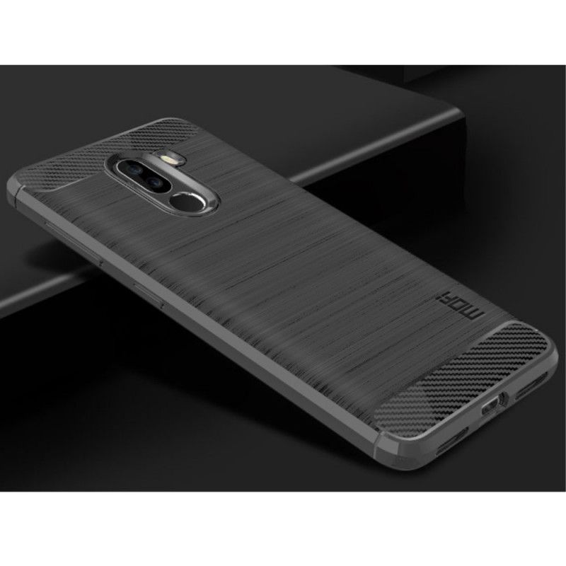 Etui Xiaomi Pocophone F1 Szary Czarny Mofi Szczotkowane Włókno Węglowe