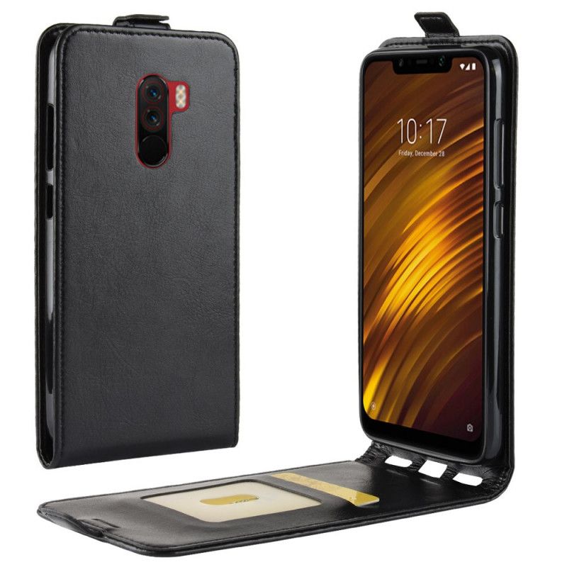 Obudowa Xiaomi Pocophone F1 Biały Czarny Efekt Składanej Skóry