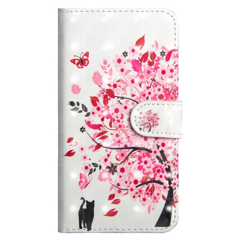 Pokrowce Xiaomi Pocophone F1 Różowe Drzewo I Czarny Kot