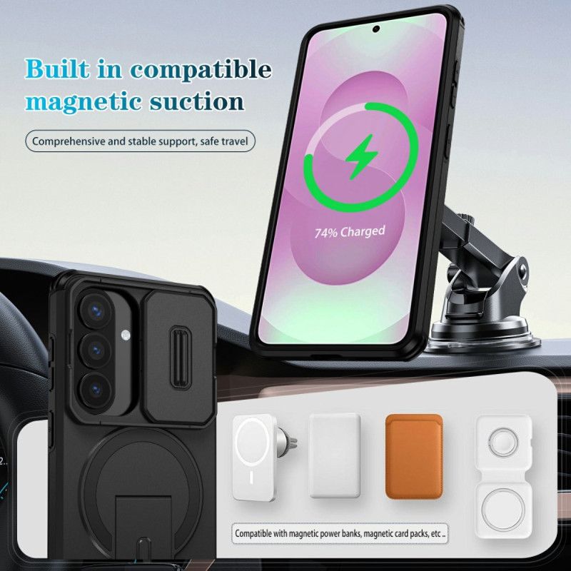 Etui Do Samsung Galaxy S26 Przesuwana Magnetyczna Podpórka I Osłona Aparatu
