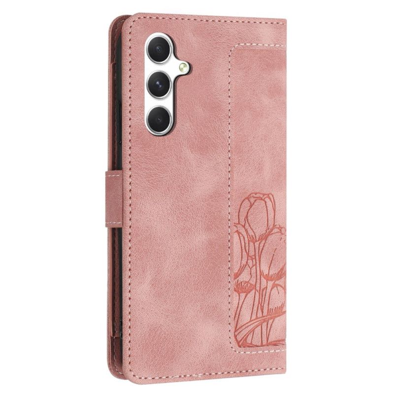 Etui Folio Do Samsung Galaxy S26 Portfel Z 5 Przegródkami Na Karty I Kwiatowym Wzorem