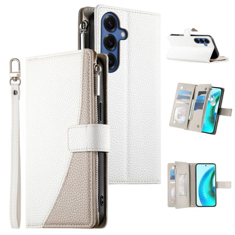 Etui Folio Samsung Galaxy S26 Dwukolorowy Portfel Z Paskami Etui Ochronne
