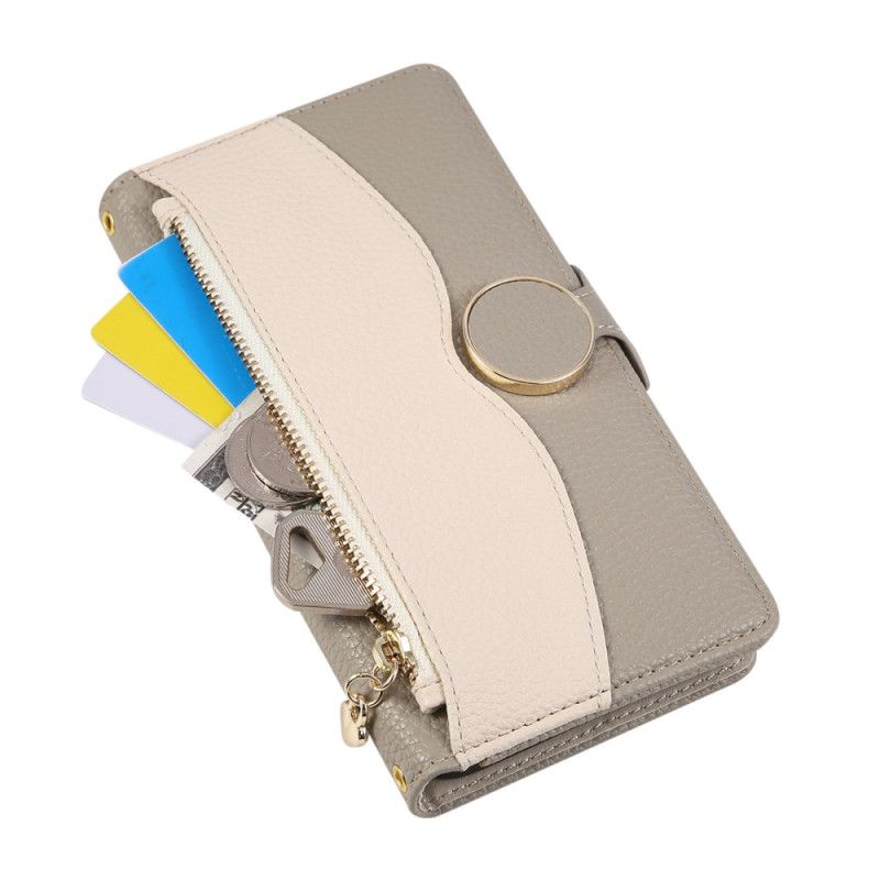 Etui Folio Samsung Galaxy S26 Dwukolorowy Portfel Z Zamkiem Błyskawicznym