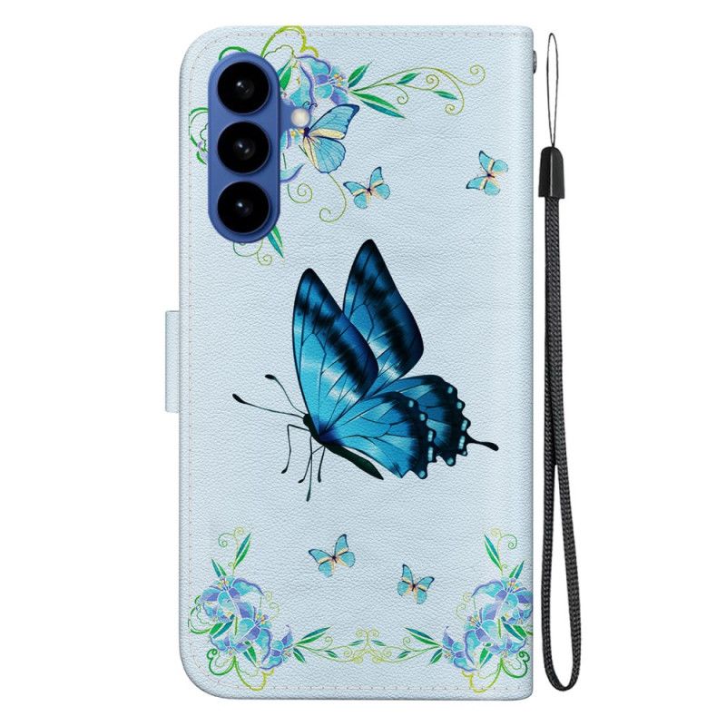 Etui Folio Samsung Galaxy S26 Mały Niebieski Motyl