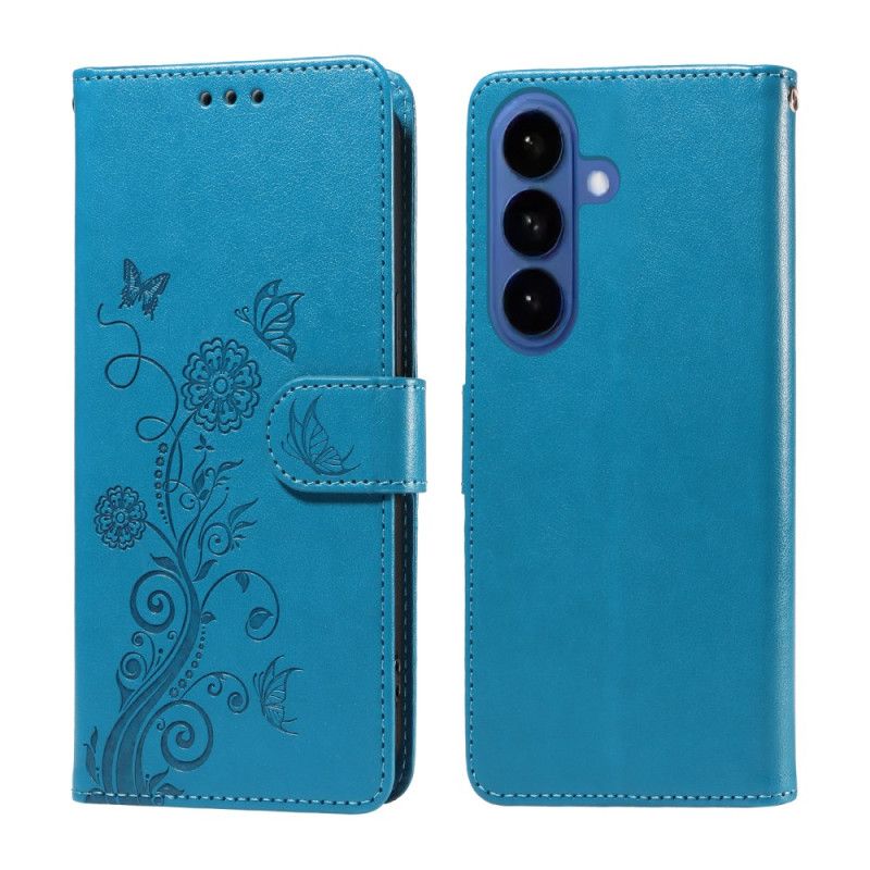 Etui Folio Samsung Galaxy S26 Motyle W Kwiaty Etui Ochronne