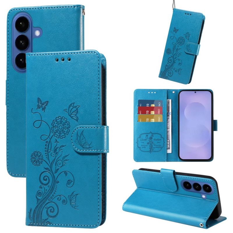 Etui Folio Samsung Galaxy S26 Motyle W Kwiaty Etui Ochronne