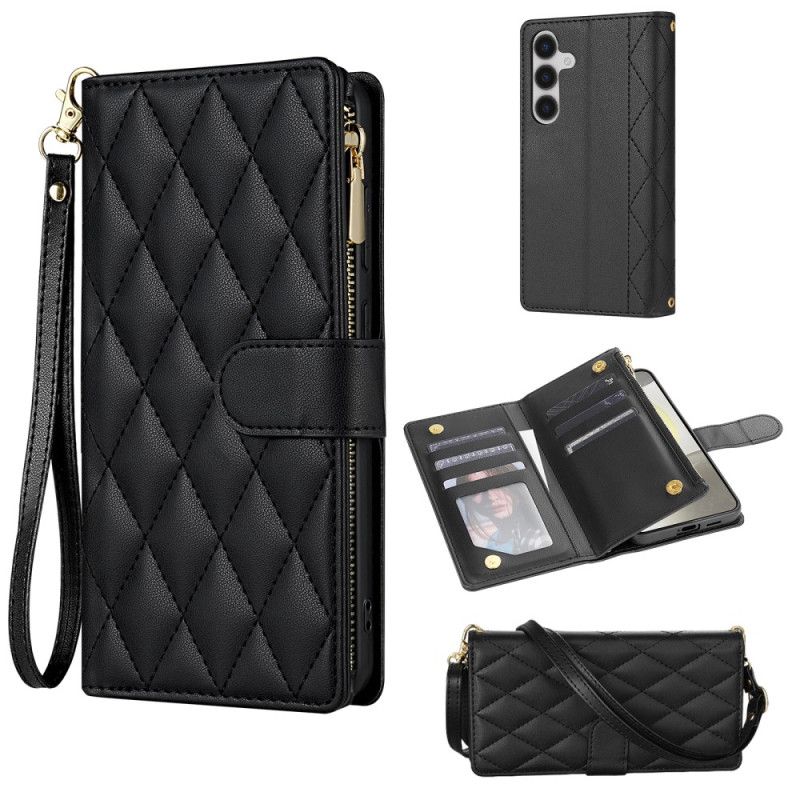 Etui Folio Samsung Galaxy S26 Pikowany Z Regulowanym Paskiem Na Ramię