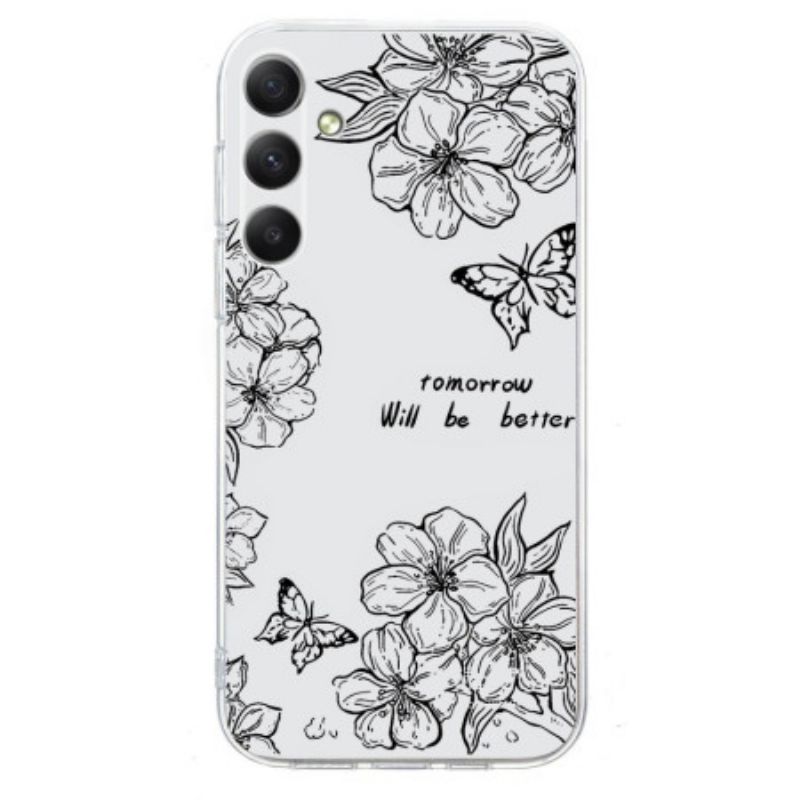 Etui Samsung Galaxy S26 CZarne Kwiaty