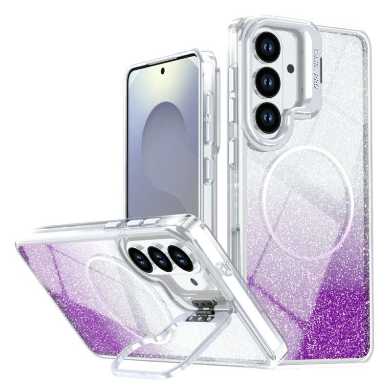 Etui Samsung Galaxy S26 Magnetyczne Z Gradientowym Brokatem Ze Składaną Podstawką