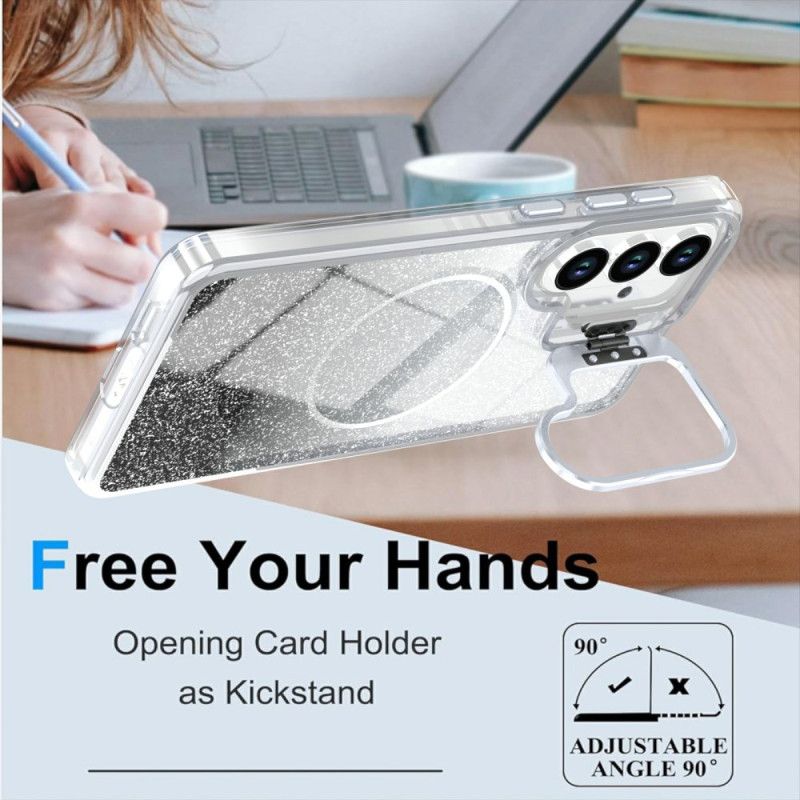 Etui Samsung Galaxy S26 Magnetyczne Z Gradientowym Brokatem Ze Składaną Podstawką