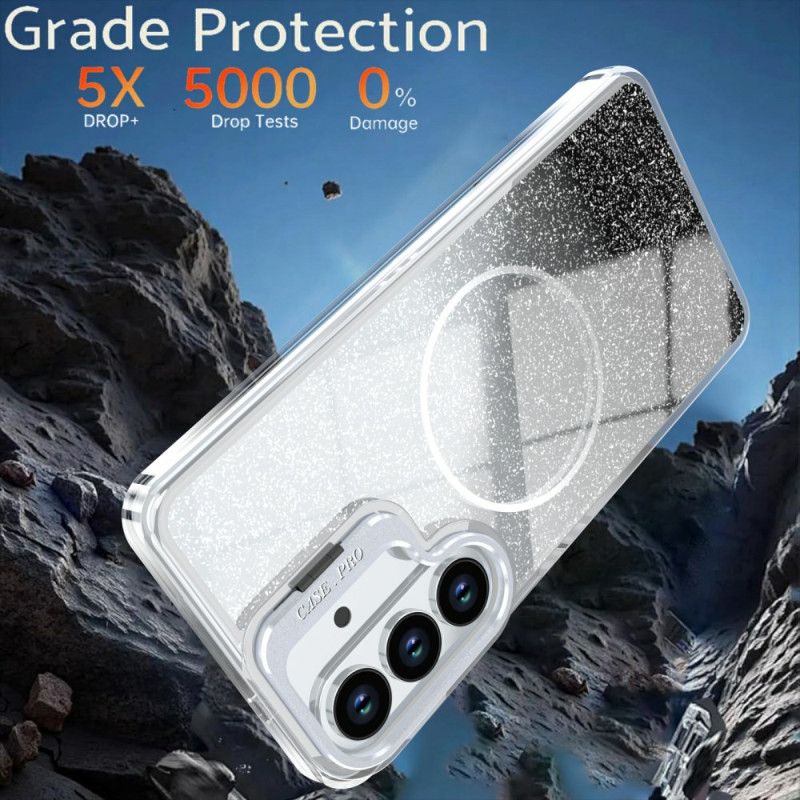 Etui Samsung Galaxy S26 Magnetyczne Z Gradientowym Brokatem Ze Składaną Podstawką