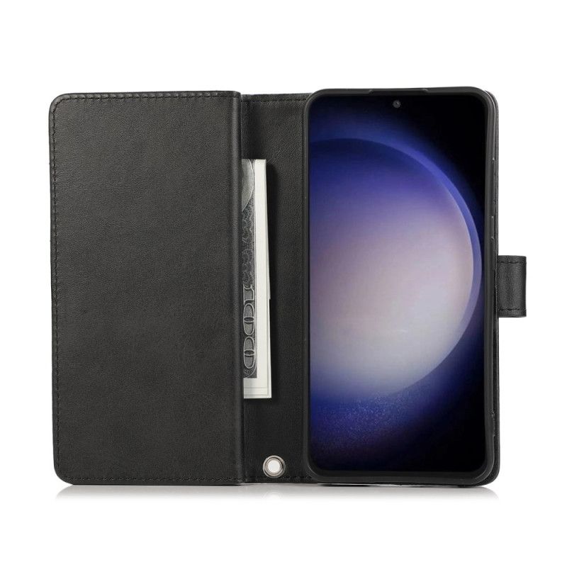 Skórzany Futerał Samsung Galaxy S26 Etui Na Telefon Magnetyczny Portfel I Smycz