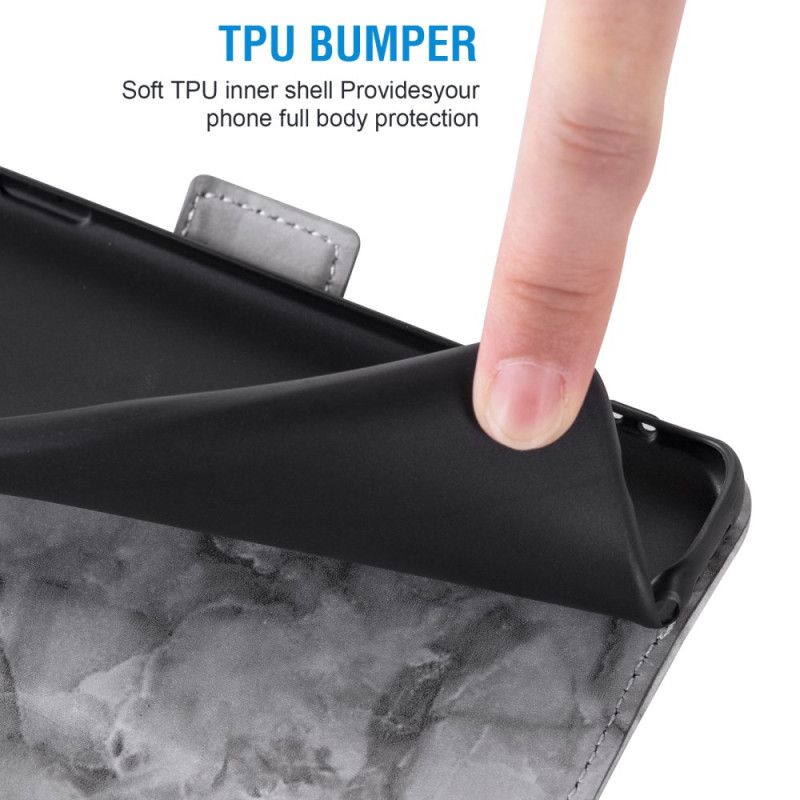 Skórzany Futerał Samsung Galaxy S26 Etui Na Telefon Wzór Marmurkowy I Podwójne Zapięcie
