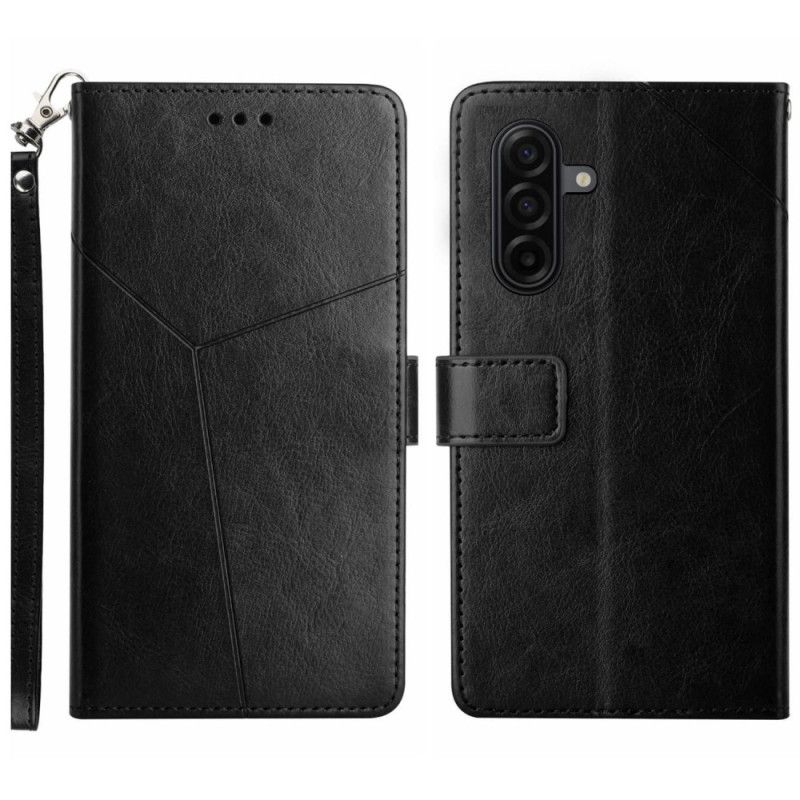 Skórzany Futerał Samsung Galaxy S26 Etui Na Telefon Wzór Y Z Paskiem