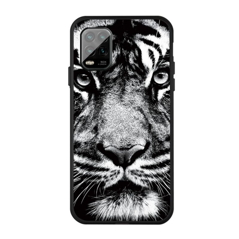 Etui Xiaomi Mi 10 Lite Czarno-Biały Tygrys