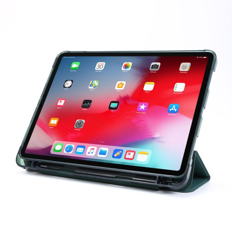 Elegancki Futerał iPad Pro 12.9" (2018) (2020) Różowy Czarny Uchwyt Na Ołówek Z Imitacji Skóry
