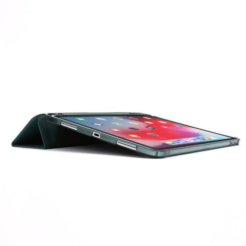 Elegancki Futerał iPad Pro 12.9" (2018) (2020) Różowy Czarny Uchwyt Na Ołówek Z Imitacji Skóry