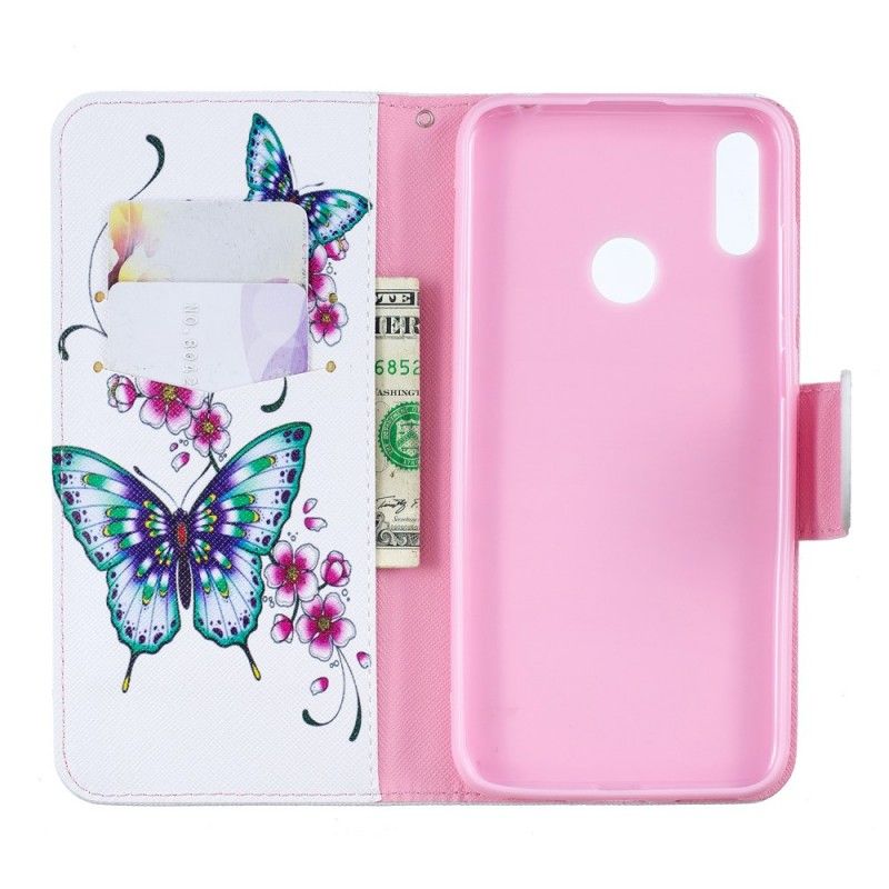 Etui Folio Huawei Y7 2019 Cudowne Motyle Etui Ochronne