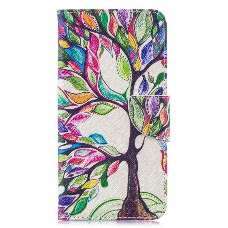 Etui Folio Huawei Y7 2019 Kolorowe Drzewo