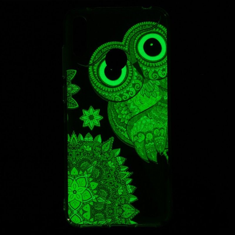 Etui Huawei Y7 2019 Fluorescencyjna Sowa Mandala