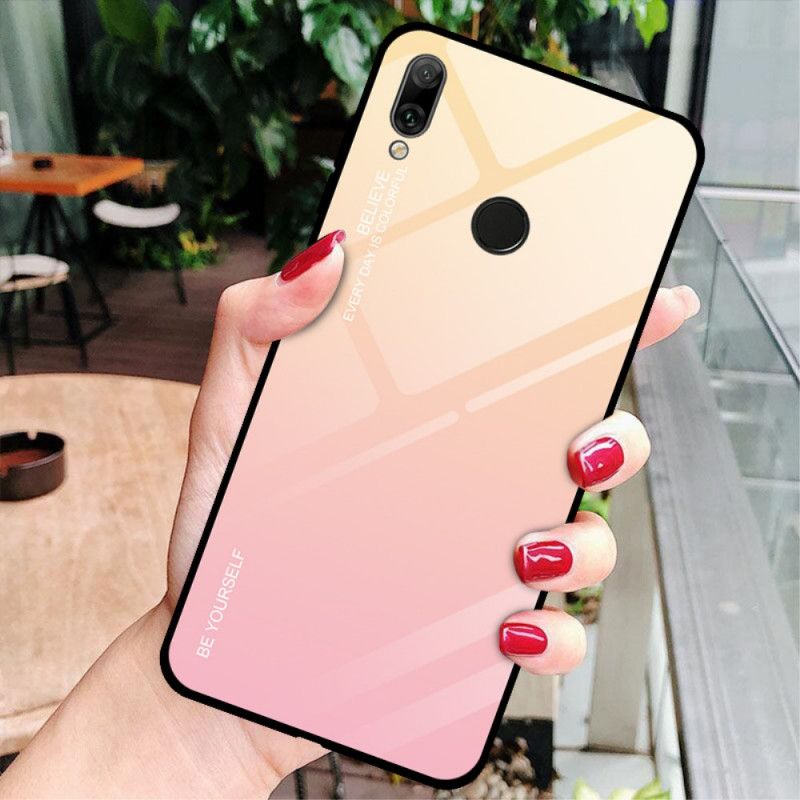 Etui Huawei Y7 2019 Magenta Czerwony Bądź Sobą Hartowane Szkło