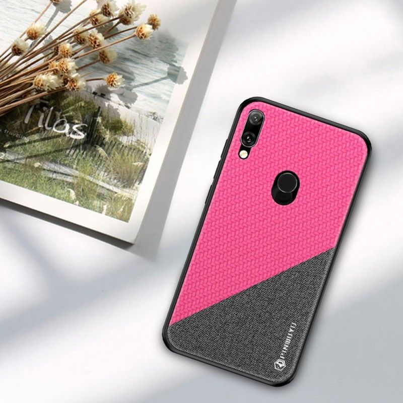 Etui Huawei Y7 2019 Żółty Czarny Seria Honorowa Pinwuyo